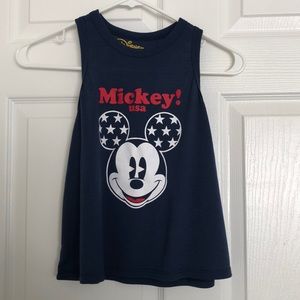 Cropped patriotic Mickey Mouse racerback tank